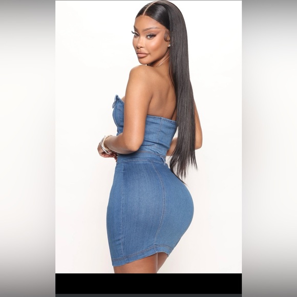 Fashion nova Denim skirt set. - Picture 3 of 3